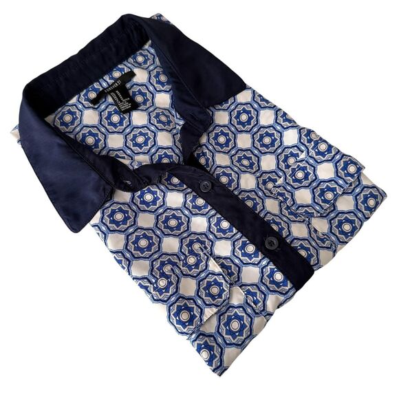 Forever 21 Nay Blue Printed Button Down Shirt - Picture 7 of 7